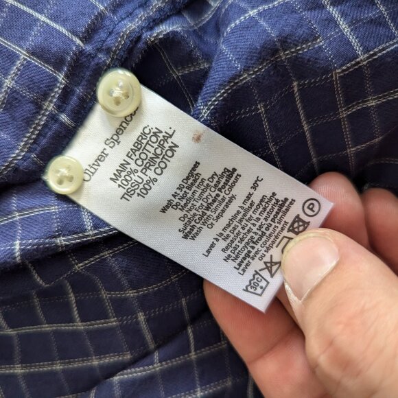 OLIVER SPENCER - Graphic check shirt - Sz 16.5 - Picture 8 of 9